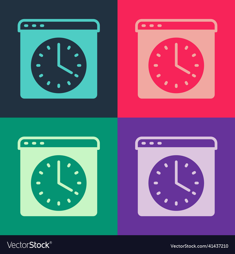 Pop art browser window icon isolated on color vector image Pop art browser window icon isolated on color