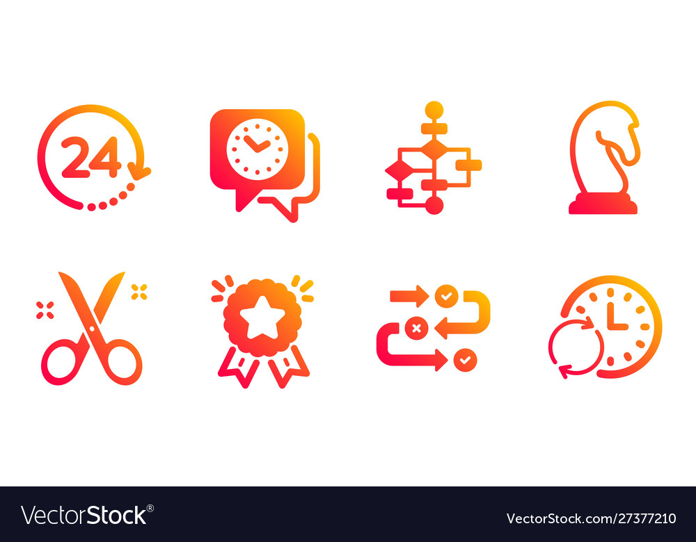 Ranking star scissors and clock icons set block Vector Image Ranking star scissors and clock icons set block