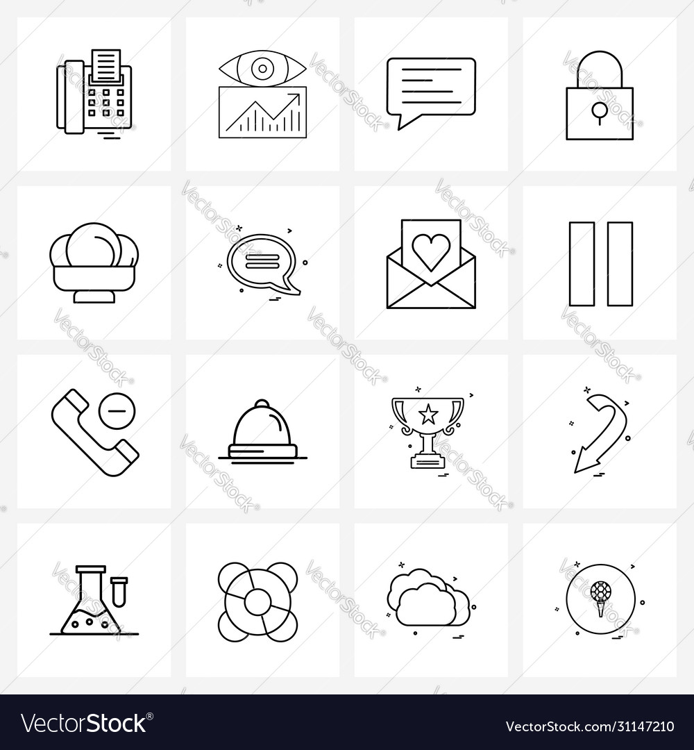 Set 16 simple line icons for web and print