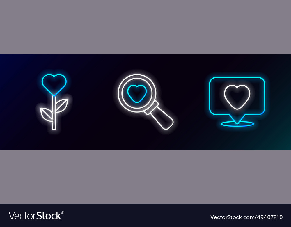 Set line like and heart shape in flower