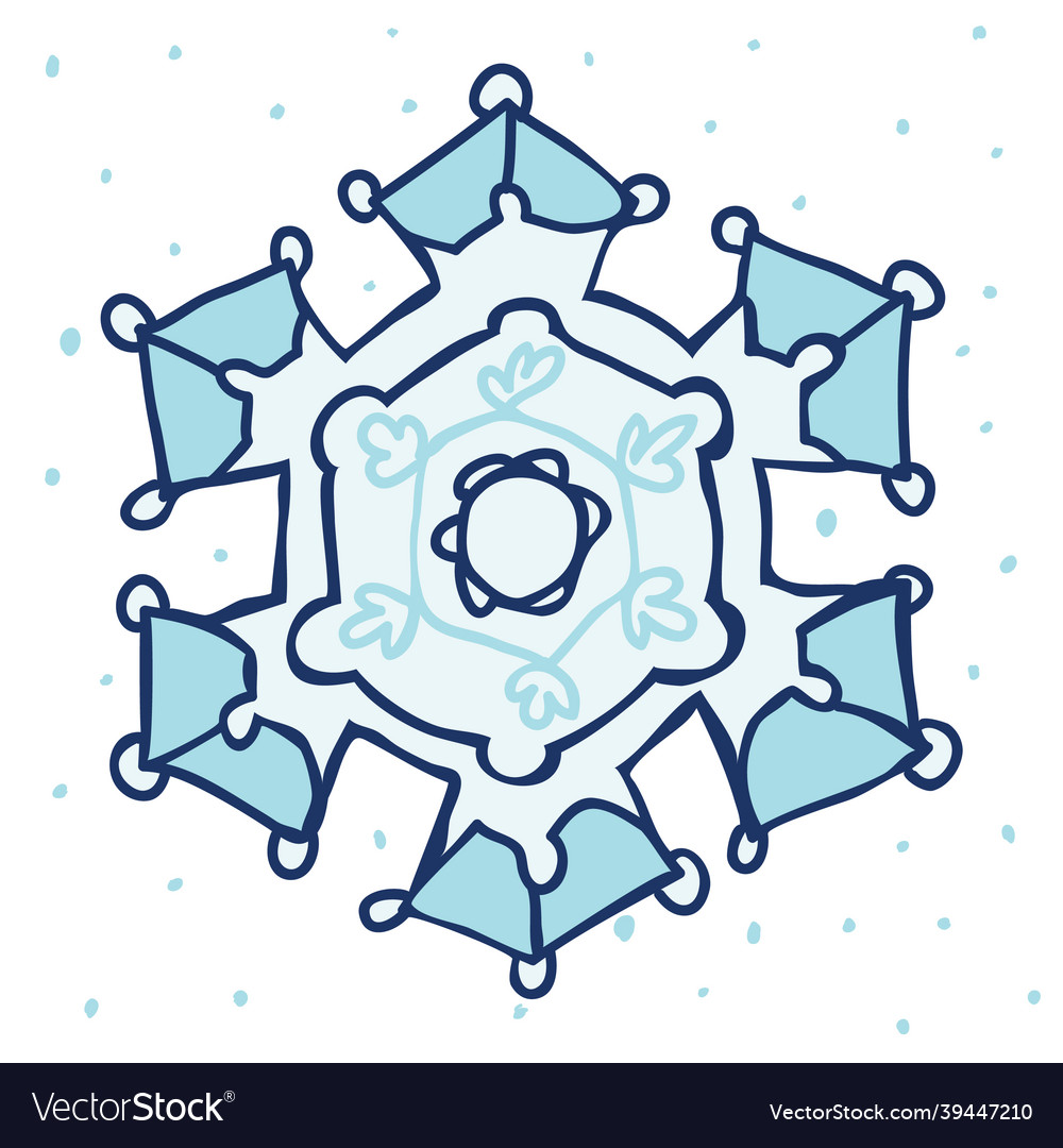 Snowflake christmas element a single simple shape Vector Image Snowflake christmas element a single simple shape