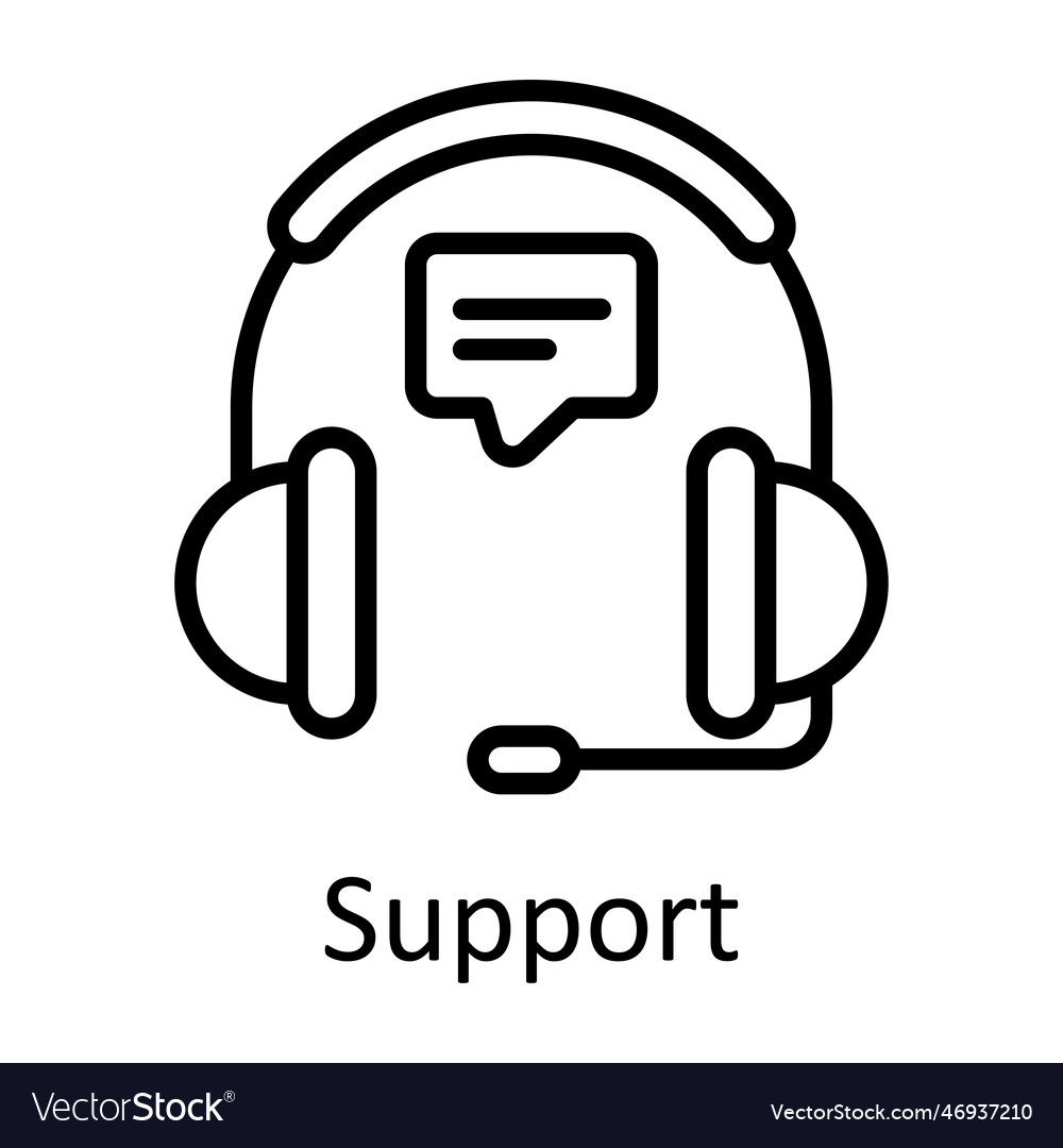 Support outline icons simple stock illus