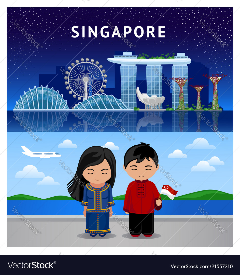 Travel to singapore Royalty Free Vector Image - VectorStock