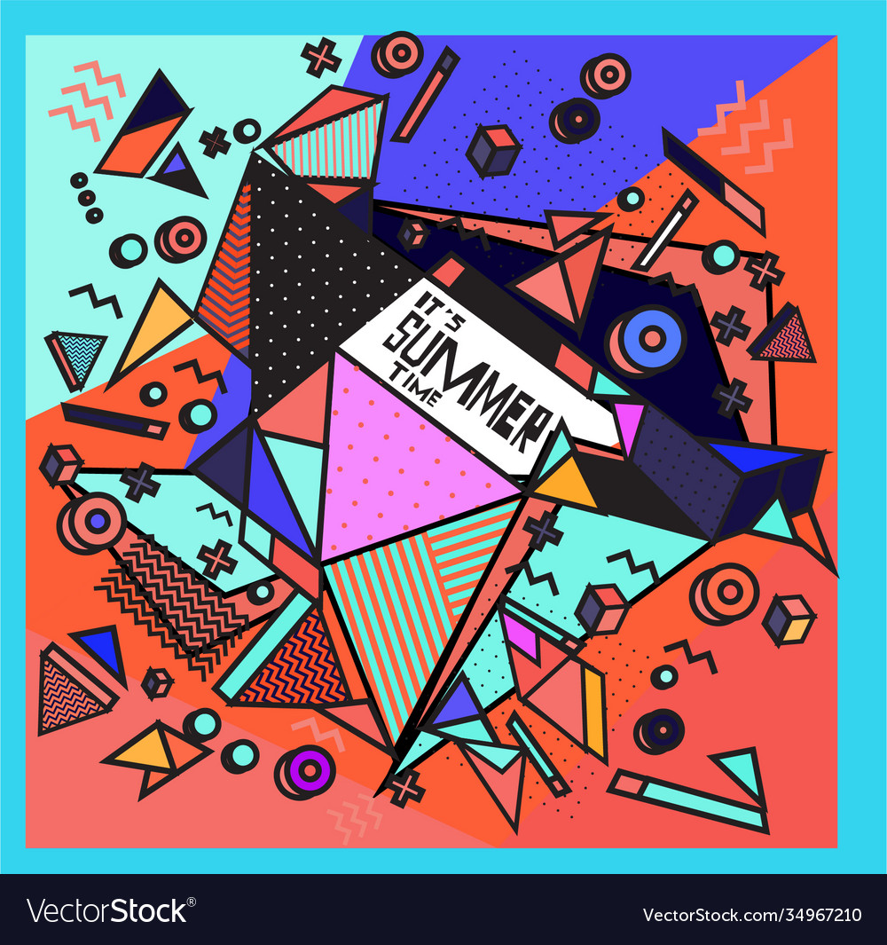 Triangle geometric forms for summer design event vector image Triangle geometric forms for summer design event