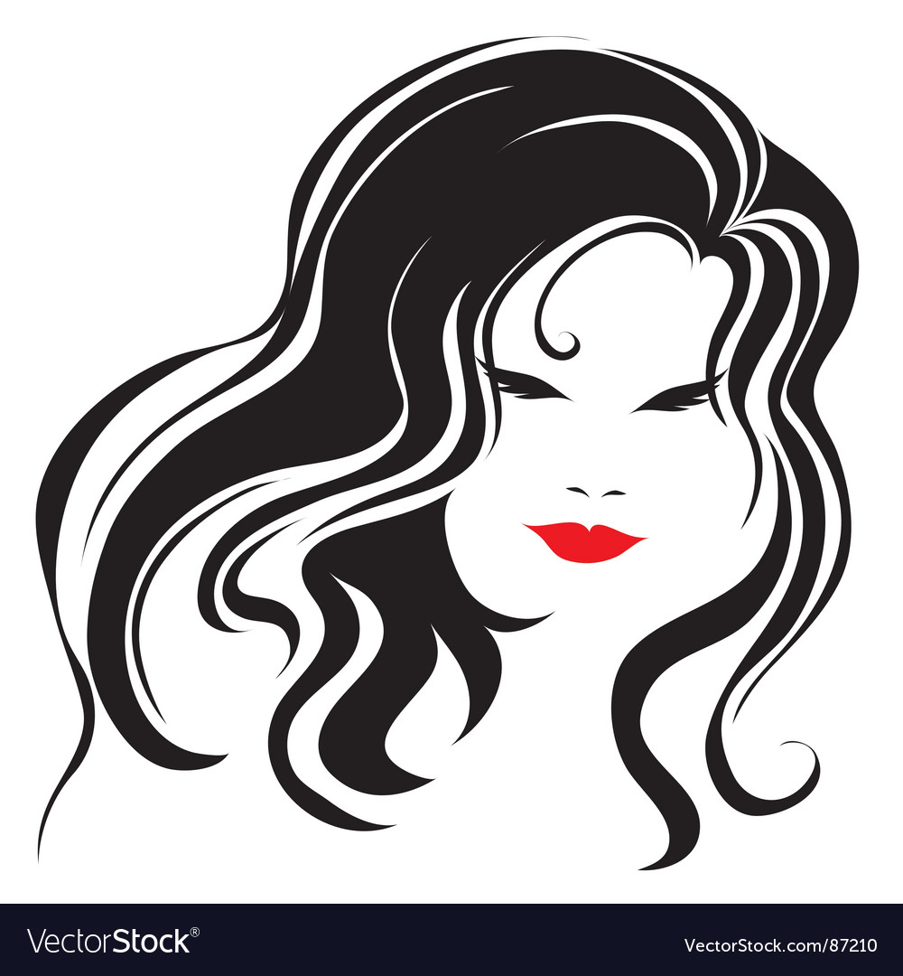 Vintage woman with beautiful long hair Royalty Free Vector