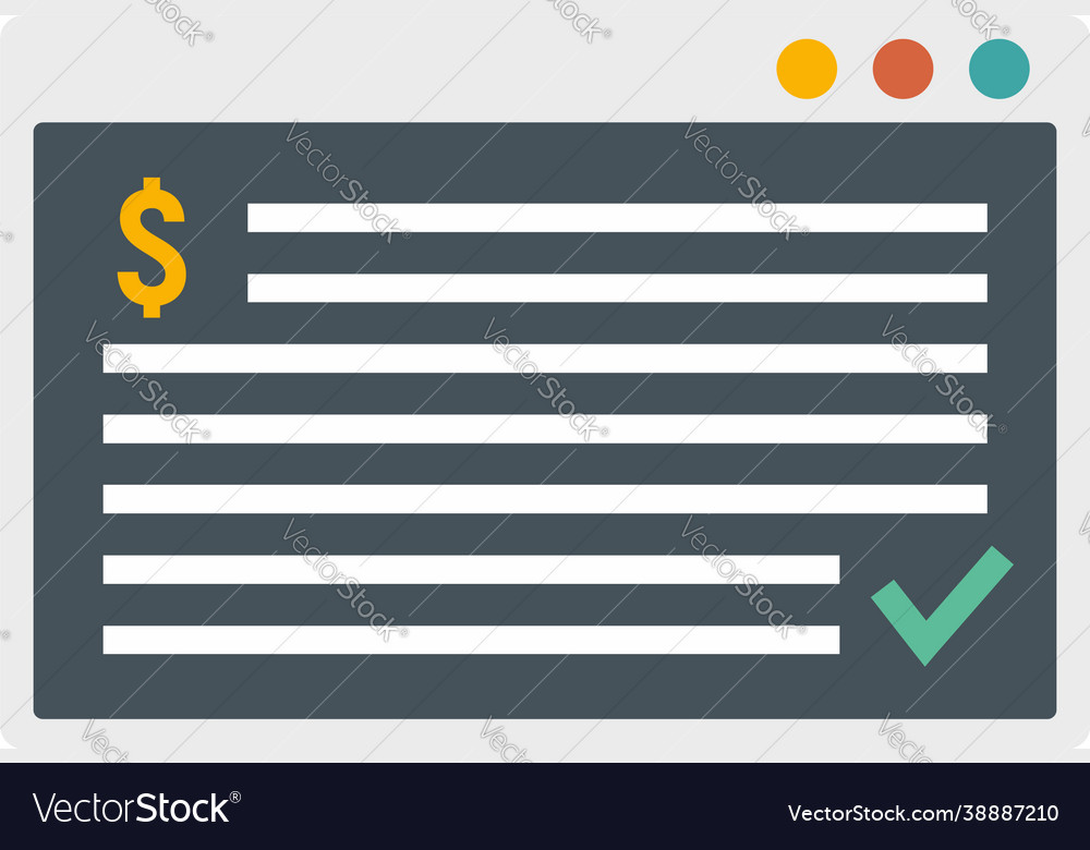 Web page online loan icon flat isolated Royalty Free Vector