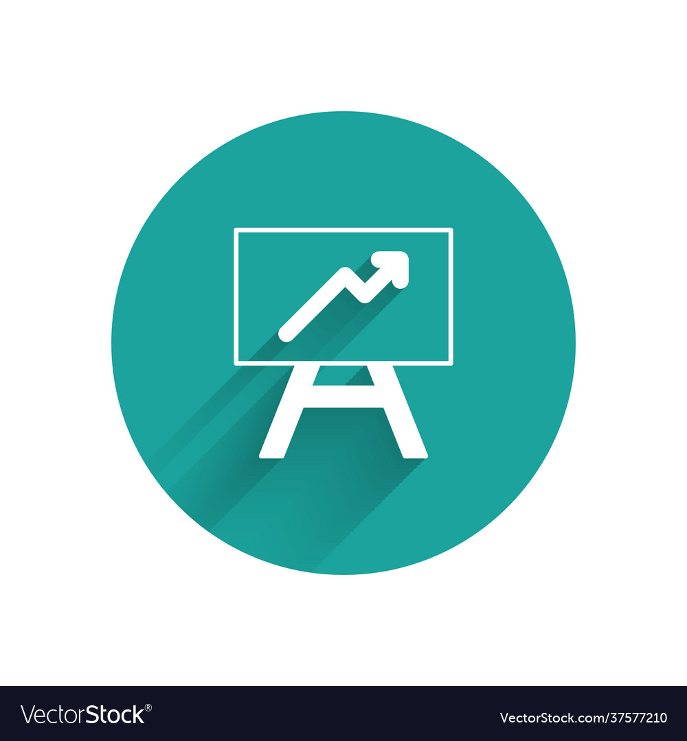 White board with graph chart icon isolated