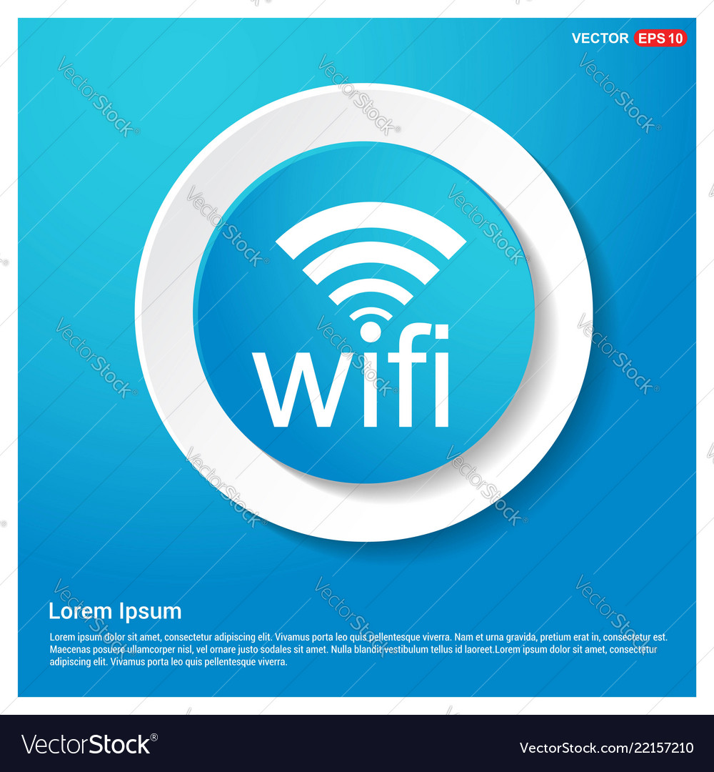 Wifi icon logo abstract blue web sticker button