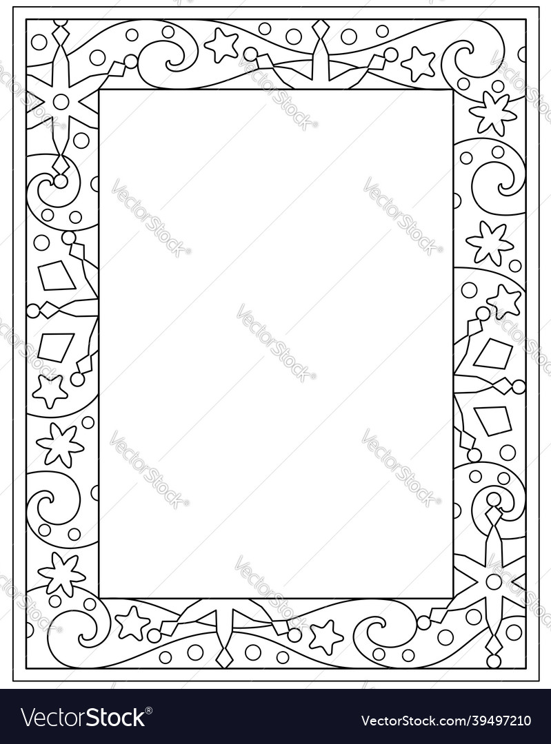 Winter rectangular vertical frame with snowflakes