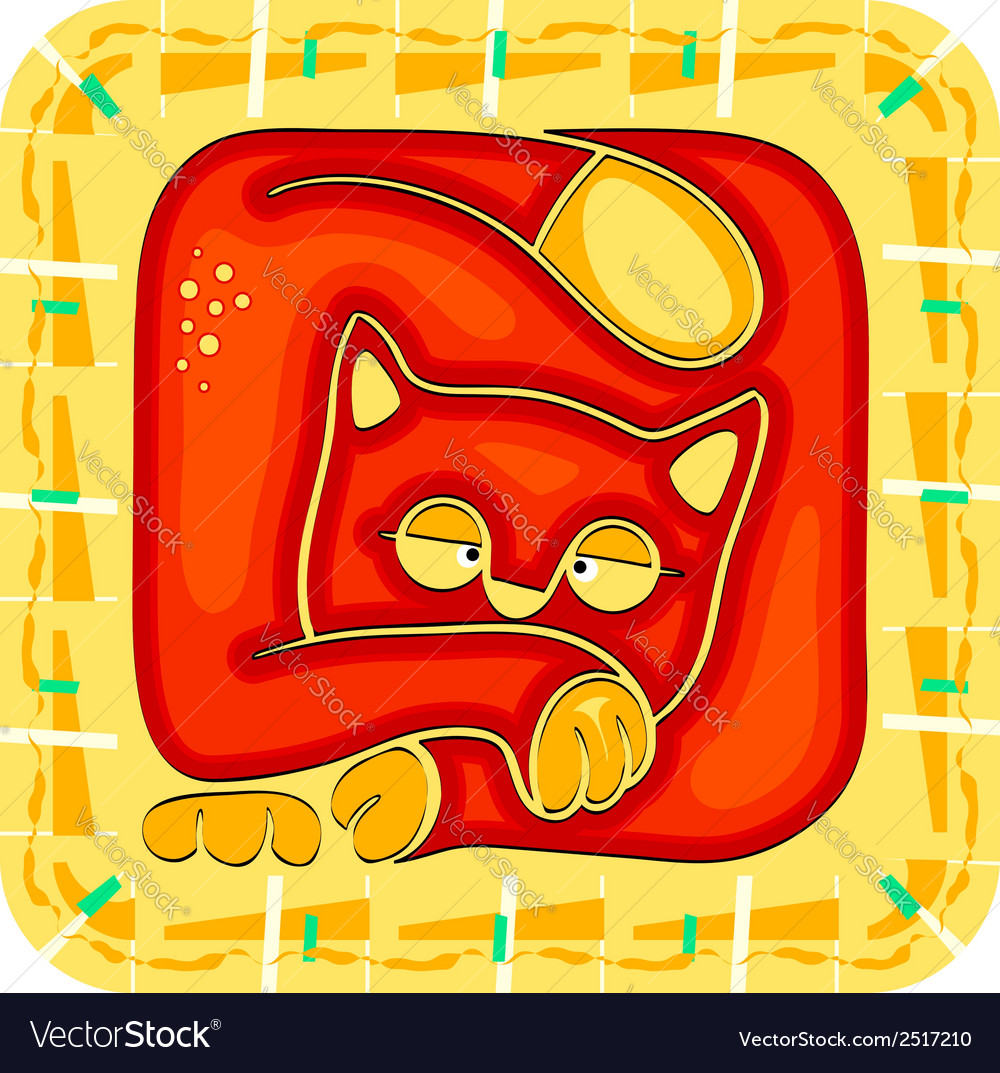 Year of the cat chinese horoscope animal sign Vector Image