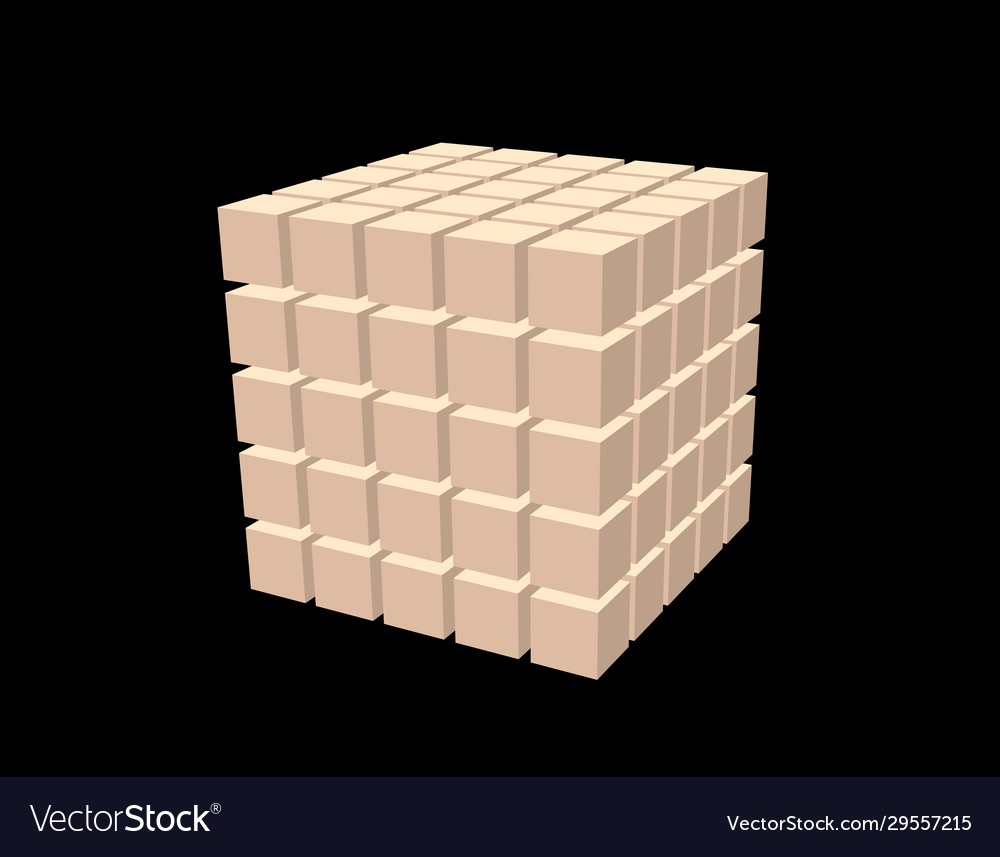Abstract 3d cube from cubes isolated on black