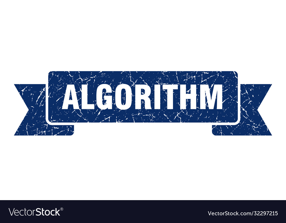 Algorithm ribbon grunge band sign