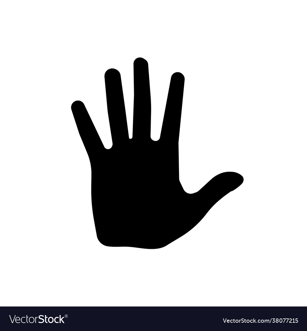 Black hand silhouette icon Royalty Free Vector Image