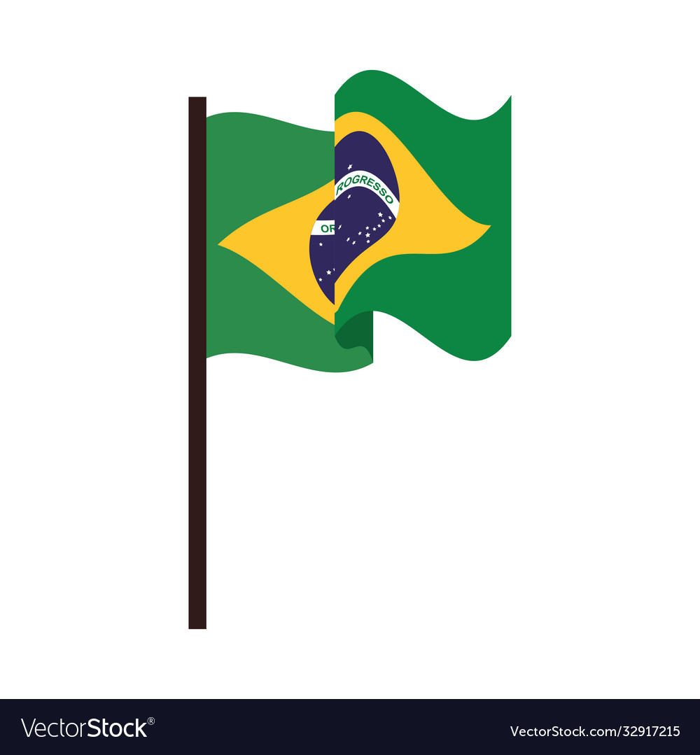 Brazil Flag Country Isolated Icon Royalty Free Vector Image