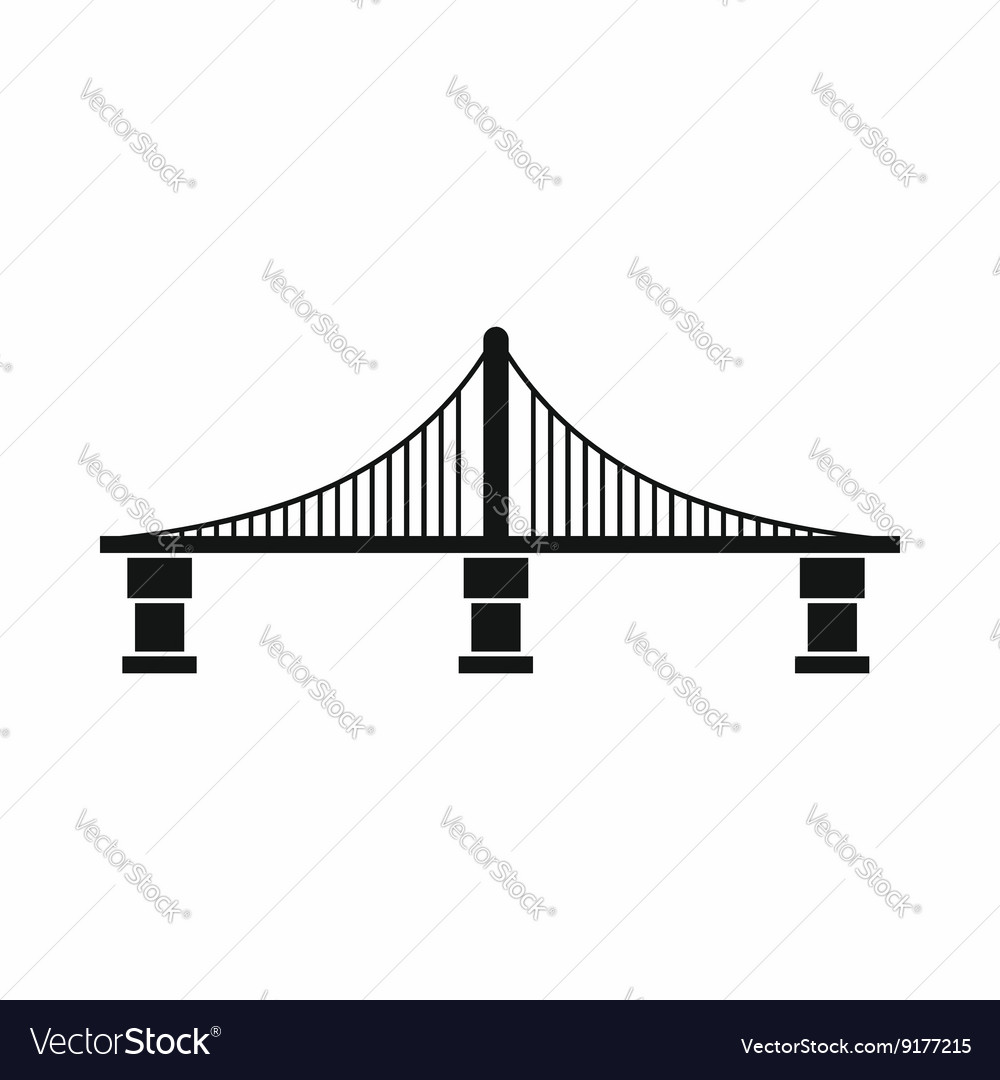 Bridge icon simple style Royalty Free Vector Image