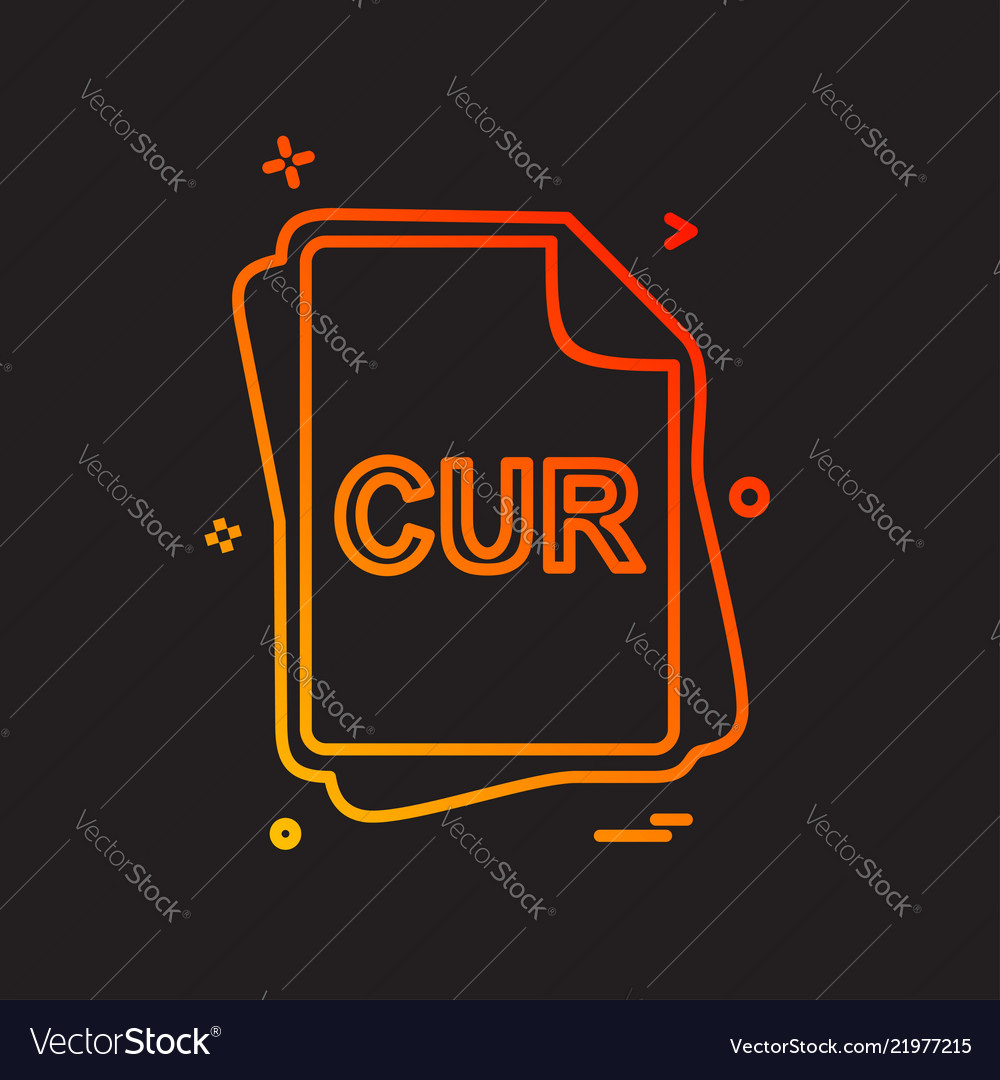 Cur file type icon design vector image Cur file type icon design