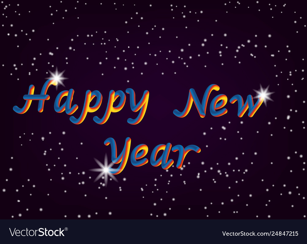 Happy new year font with glitter star letters