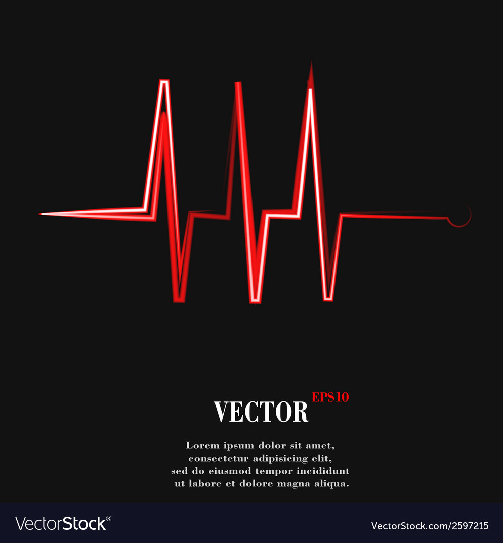 Heart rhythm flat modern web button and space