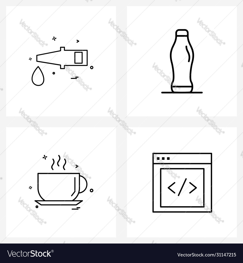 Isolated symbols set 4 simple line icons