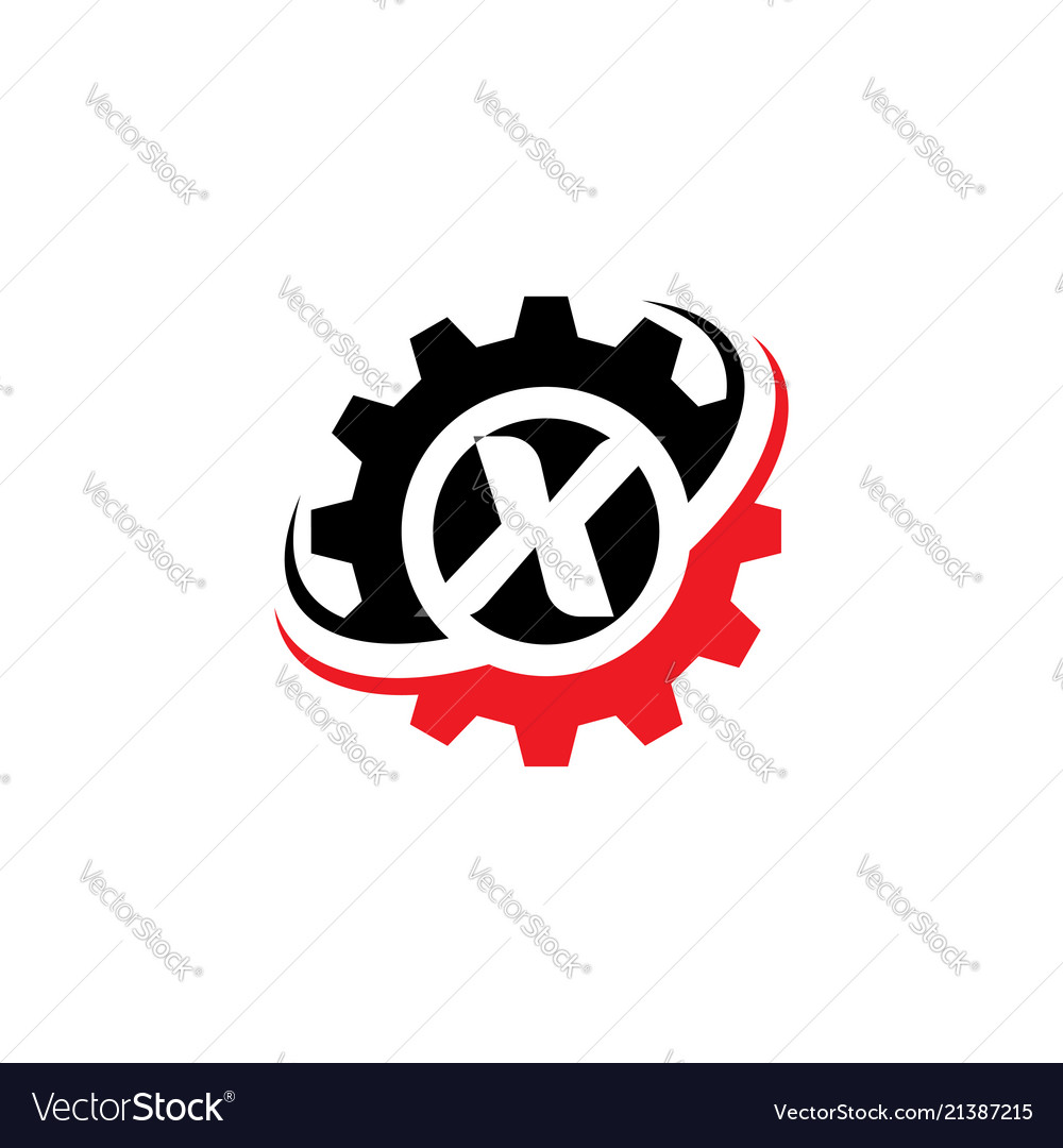 Letter x Getriebe Logo Design Vorlage