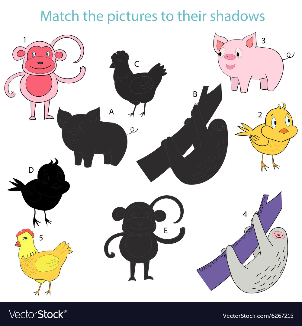 Match the pictures to their shadows child game