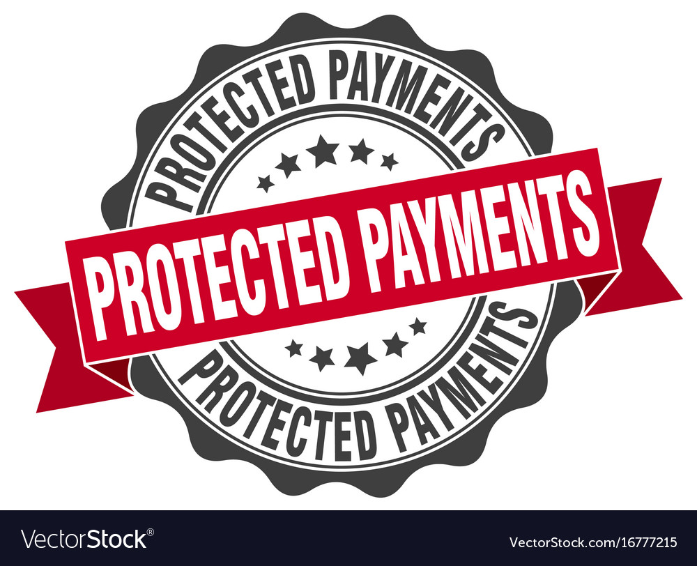 Protected payments stamp sign seal Royalty Free Vector Image