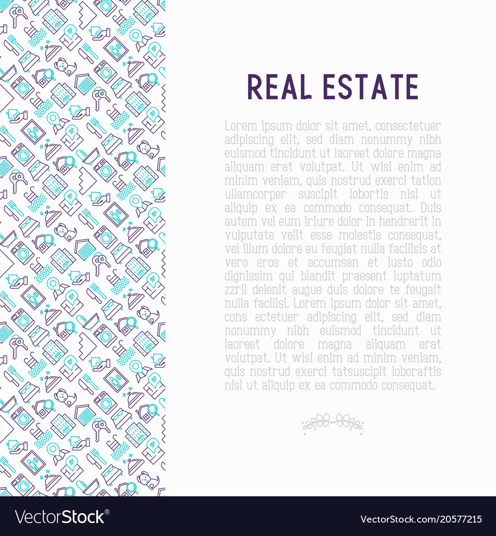 Real estate concept with thin line icons