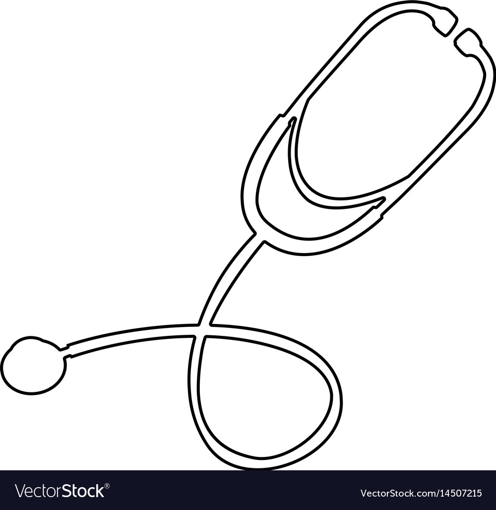 Silhouette of stethoscope medical with auriculars