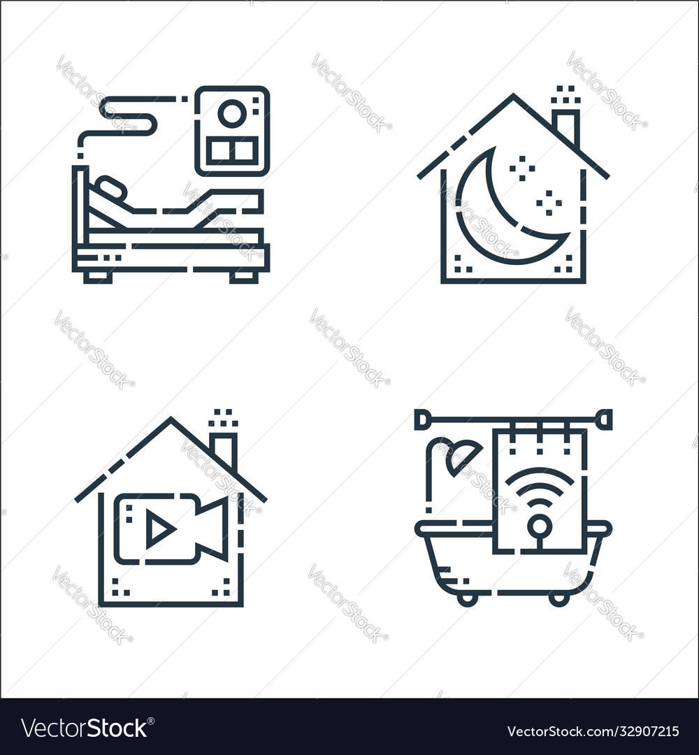 Smarthome line icons linear set quality