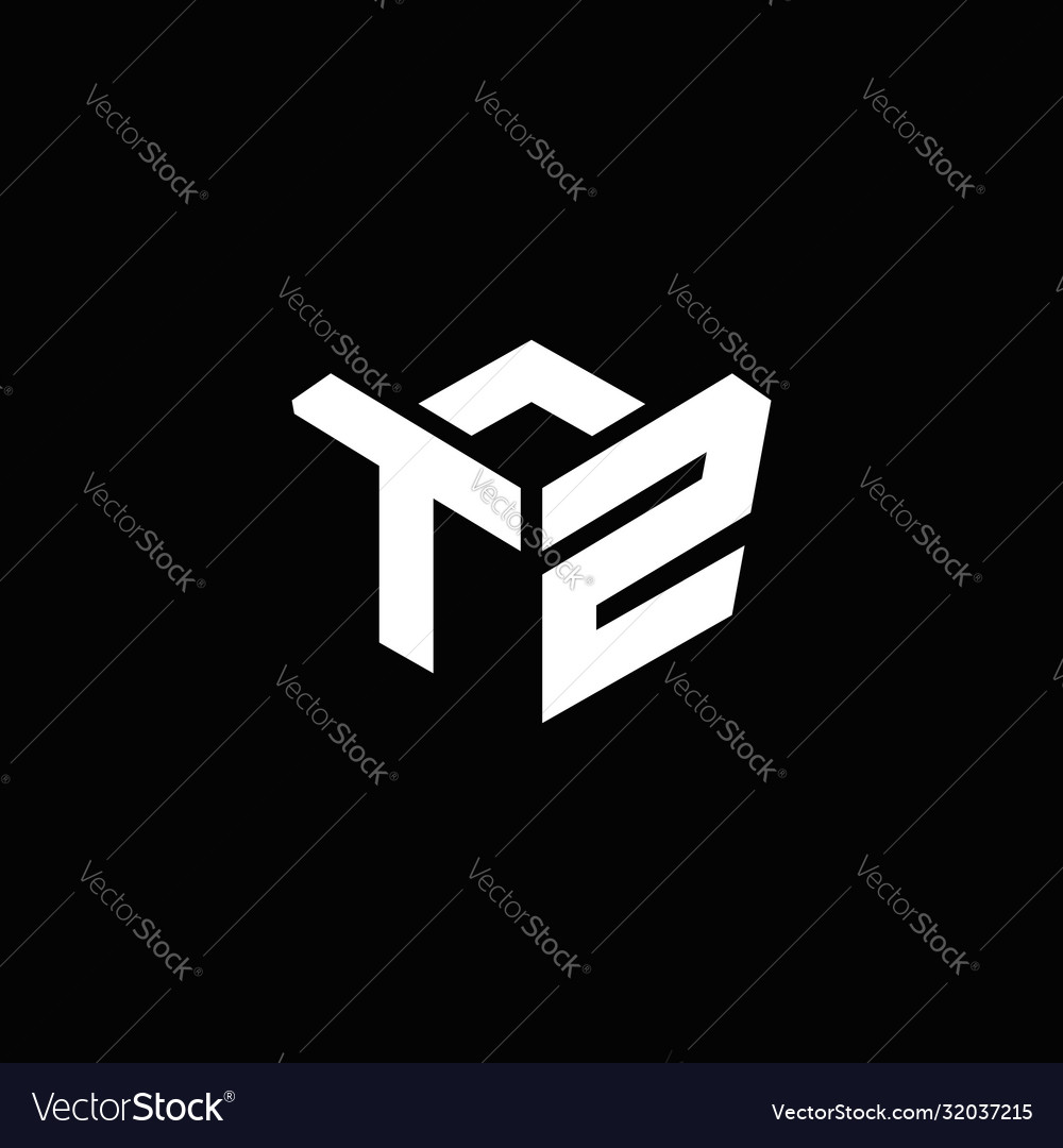 Tz logo monogram with emblem style ribbon design Vector Image