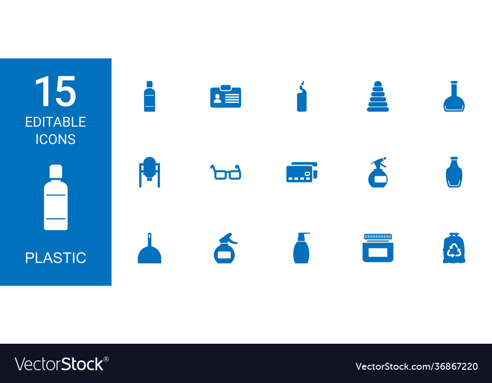 15 Kunststoff-Icons vector image 15 Kunststoff-Icons