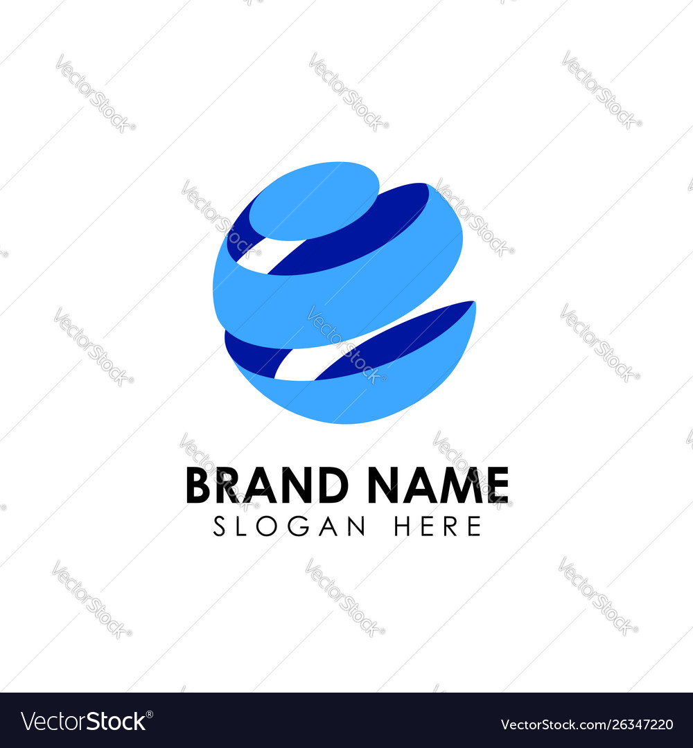 3d digital globe logo design globe icon symbol Vector Image