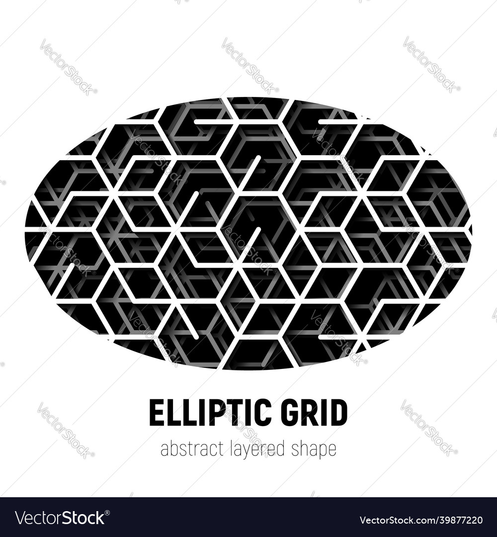 Abstract ellipse shape with layered lines vector image Abstract ellipse shape with layered lines