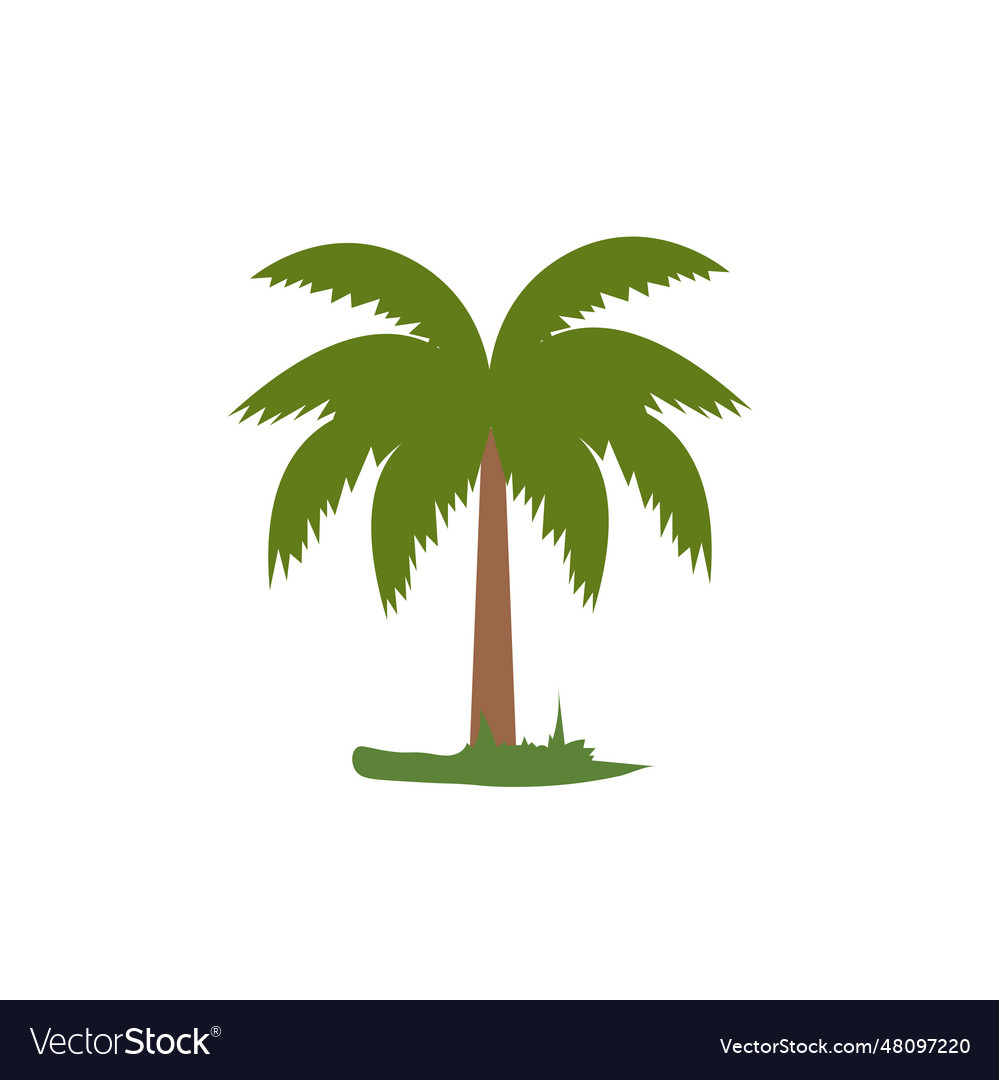 Alm tree image flat cartoon style Royalty Free Vector Image