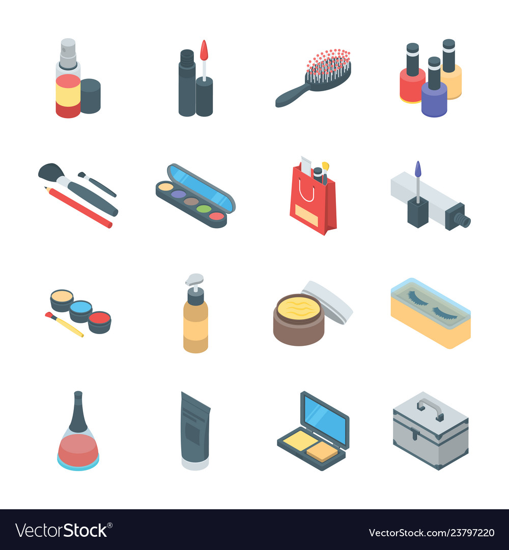 Beauty products and cosmetics icons