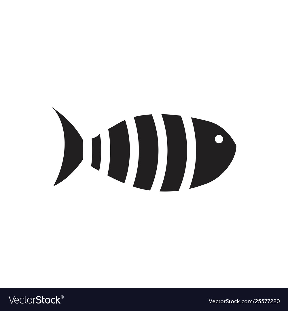 Black fish icon on white background