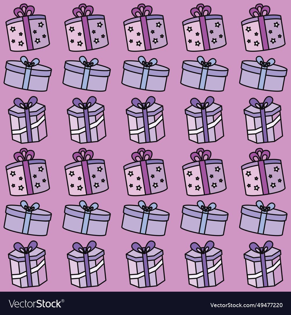 Colored present icons pattern background