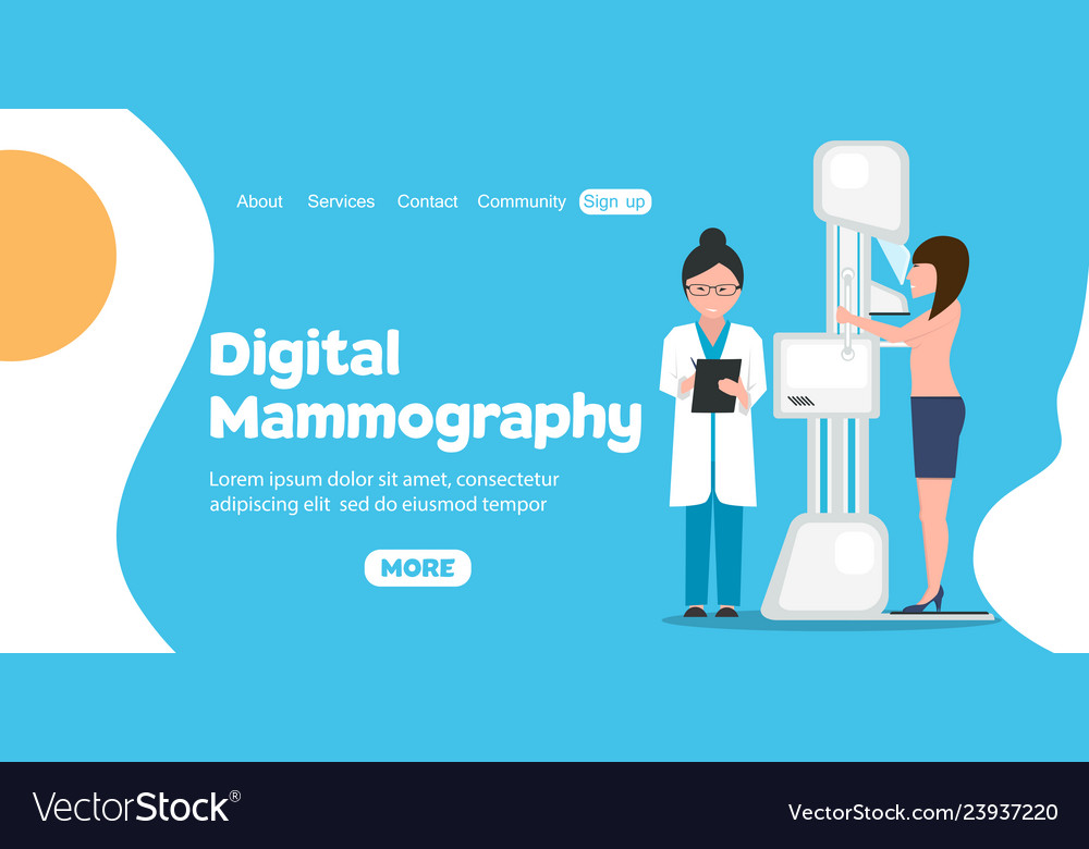 Digital Mammography Banner Royalty Free Vector Image