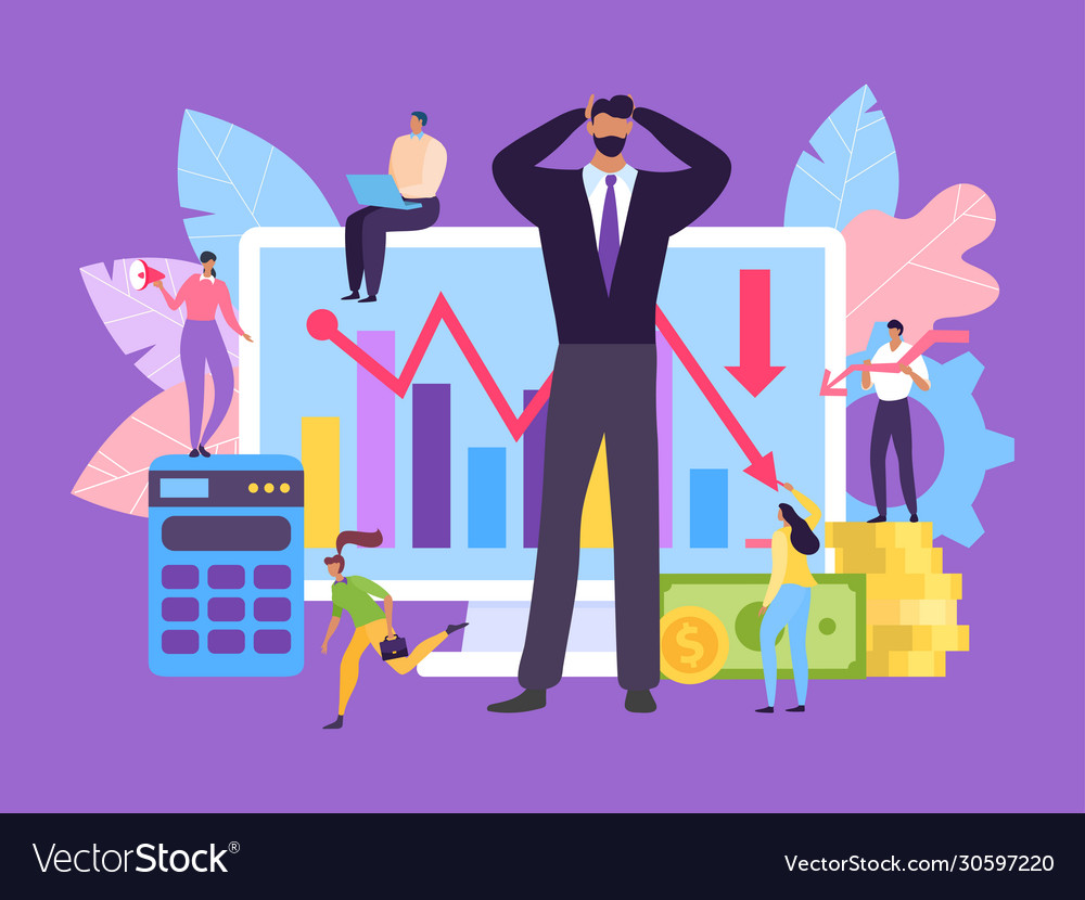 Finanzkrise Konzept Business Teamwork vector image Finanzkrise Konzept Business Teamwork