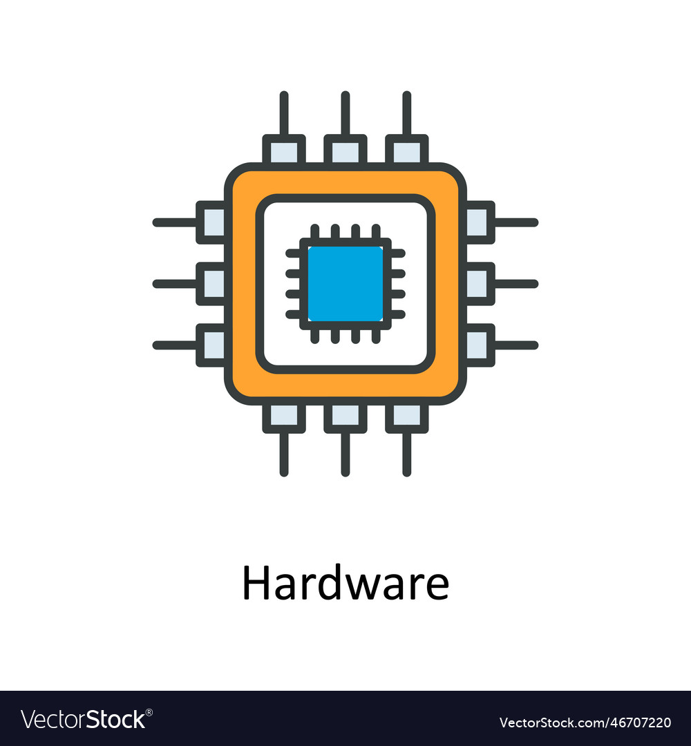 Hardware fill outline icons simple stock