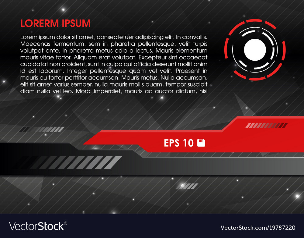 Hi-tech abstract background with red element