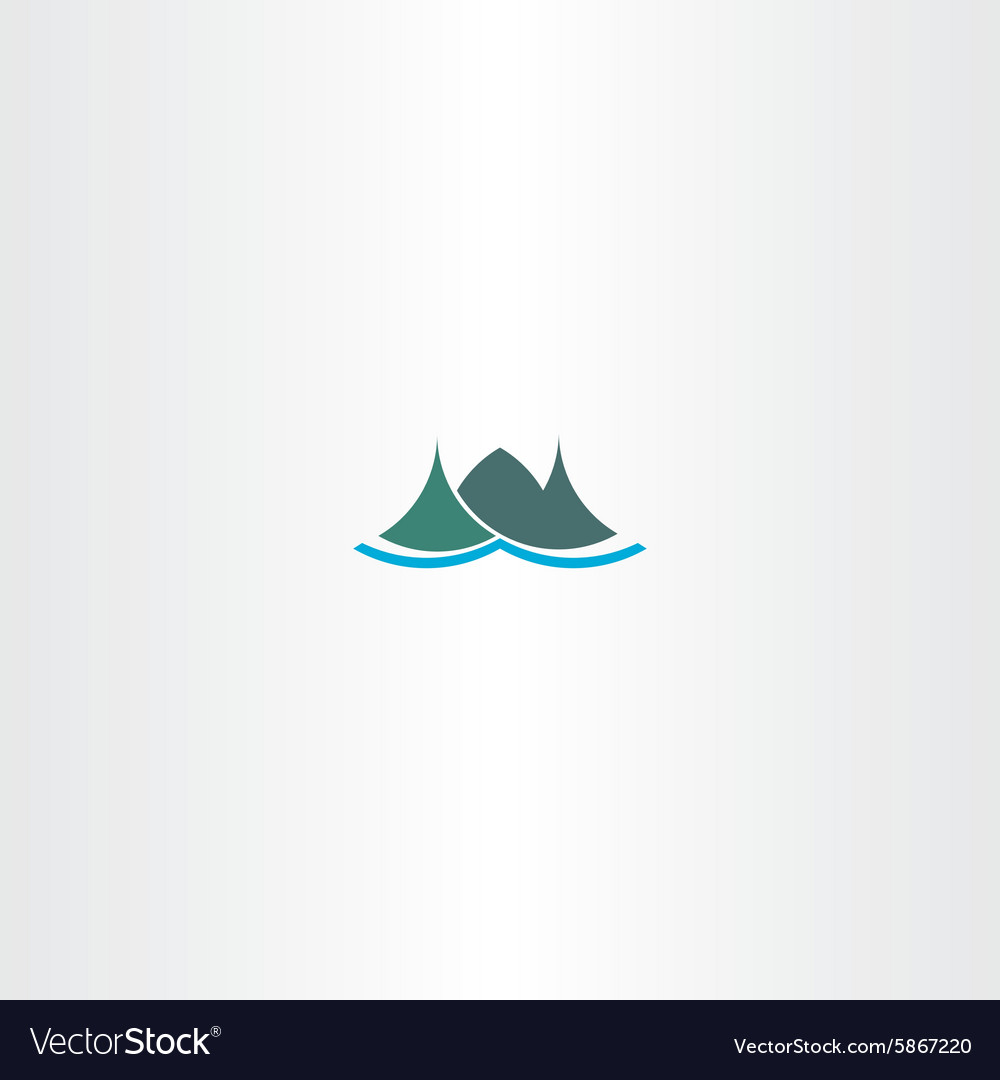 Logo mountain green iceland icon sign Royalty Free Vector