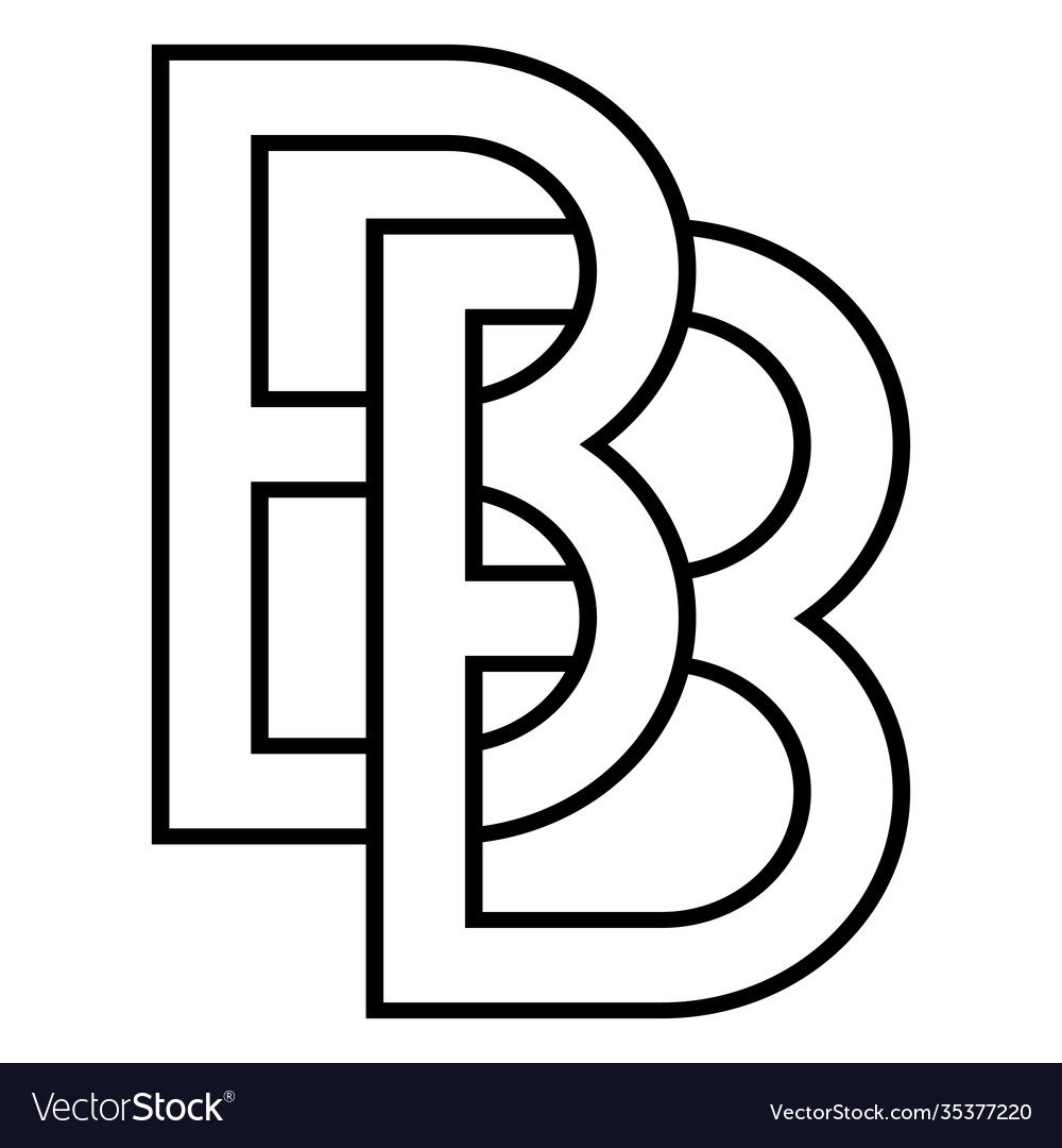 Logo Sign Bb And 2 B Icon Sign Two Interlaced Vector Image