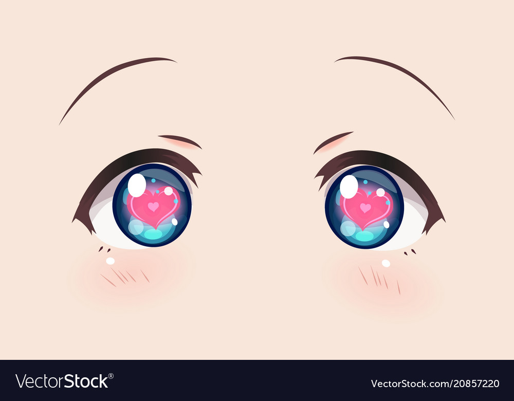 Premium Vector  Cute anime girls eyes. manga face expressions. vector  illustration.