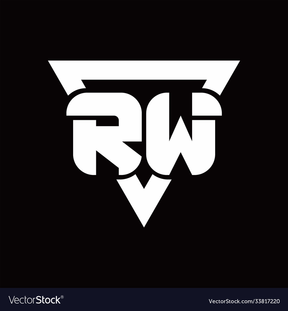 Rw logo monogram with triangle shape rounded