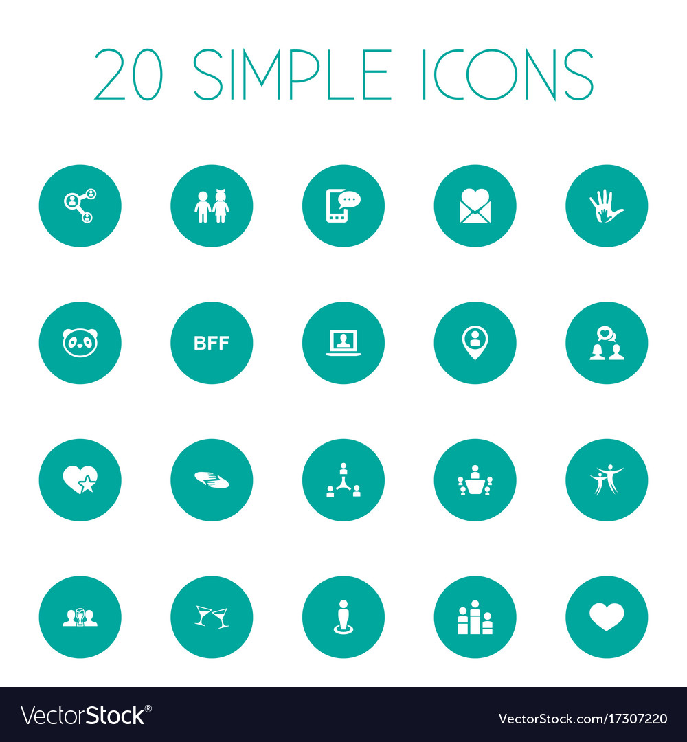 Set of simple buddies icons