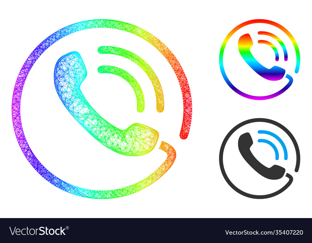 Spectral linear gradient phone call icon vector image Spectral linear gradient phone call icon