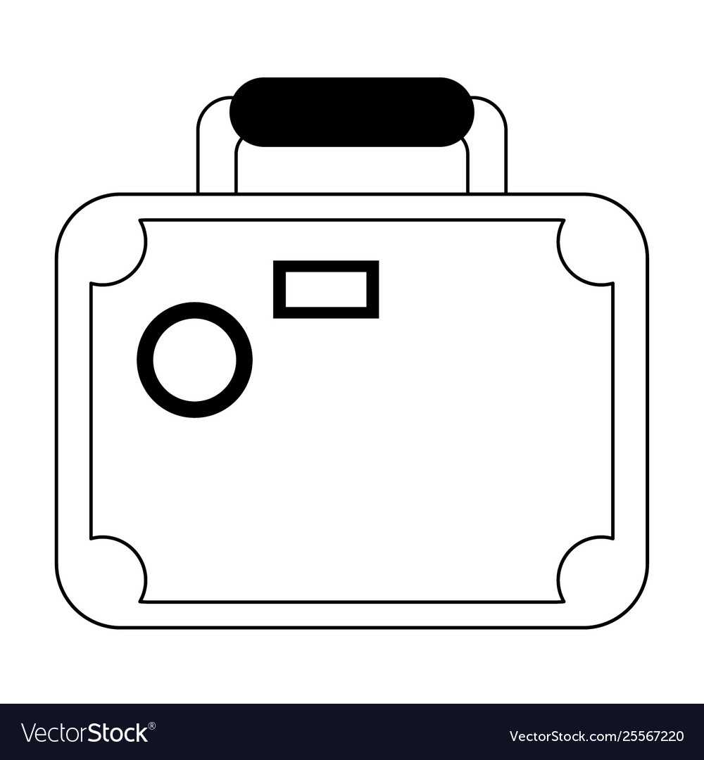 Travel suitcase with stamps cartoon isolated