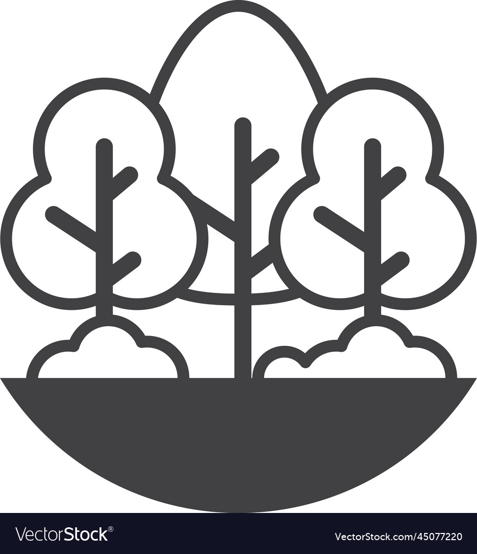Trees and ground in minimal style vector image Trees and ground in minimal style