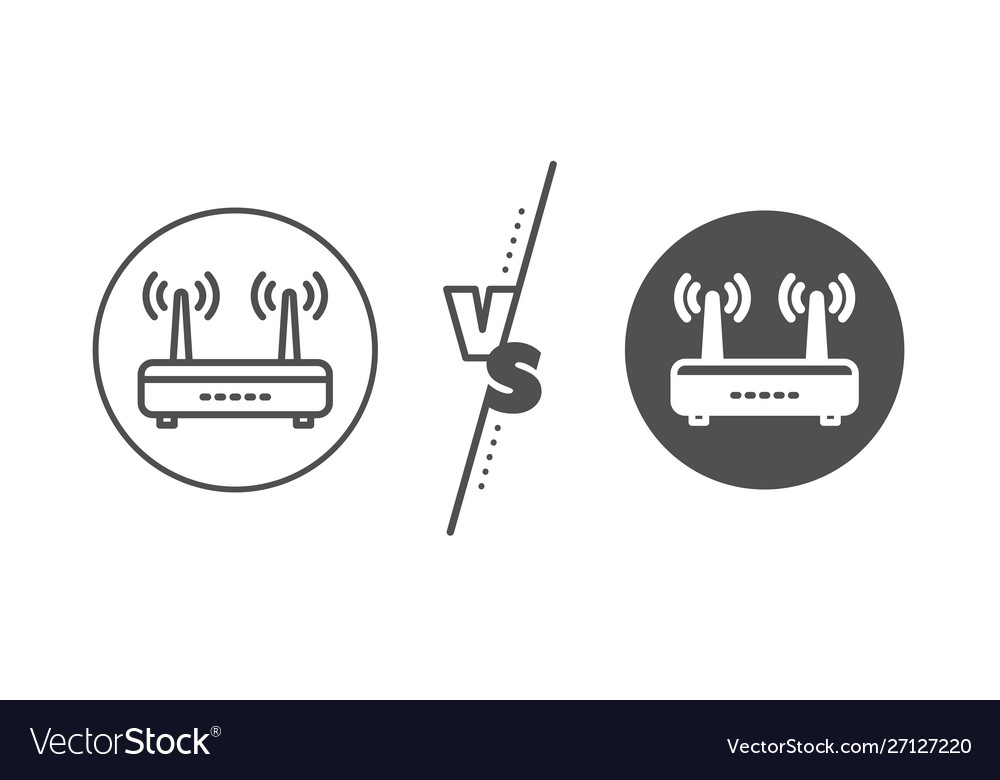 Wifi router line icon computer component sign